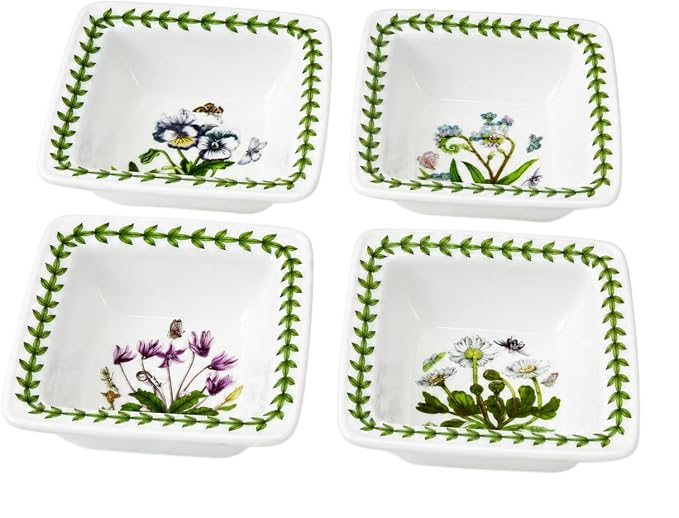 Portmeirion Botanic Garden Square Bowl, Mini, Set of 4
